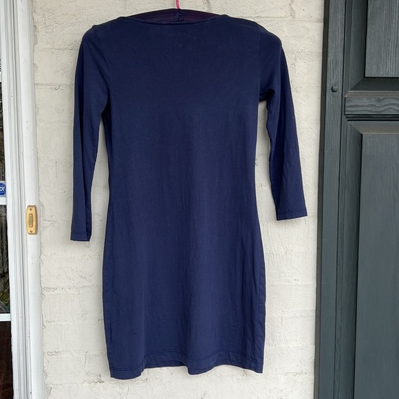 Lilly Pulitzer Marina Navy/White Soutache Trim Cotton Knit Pullover Dress XS - Picture 6 of 14